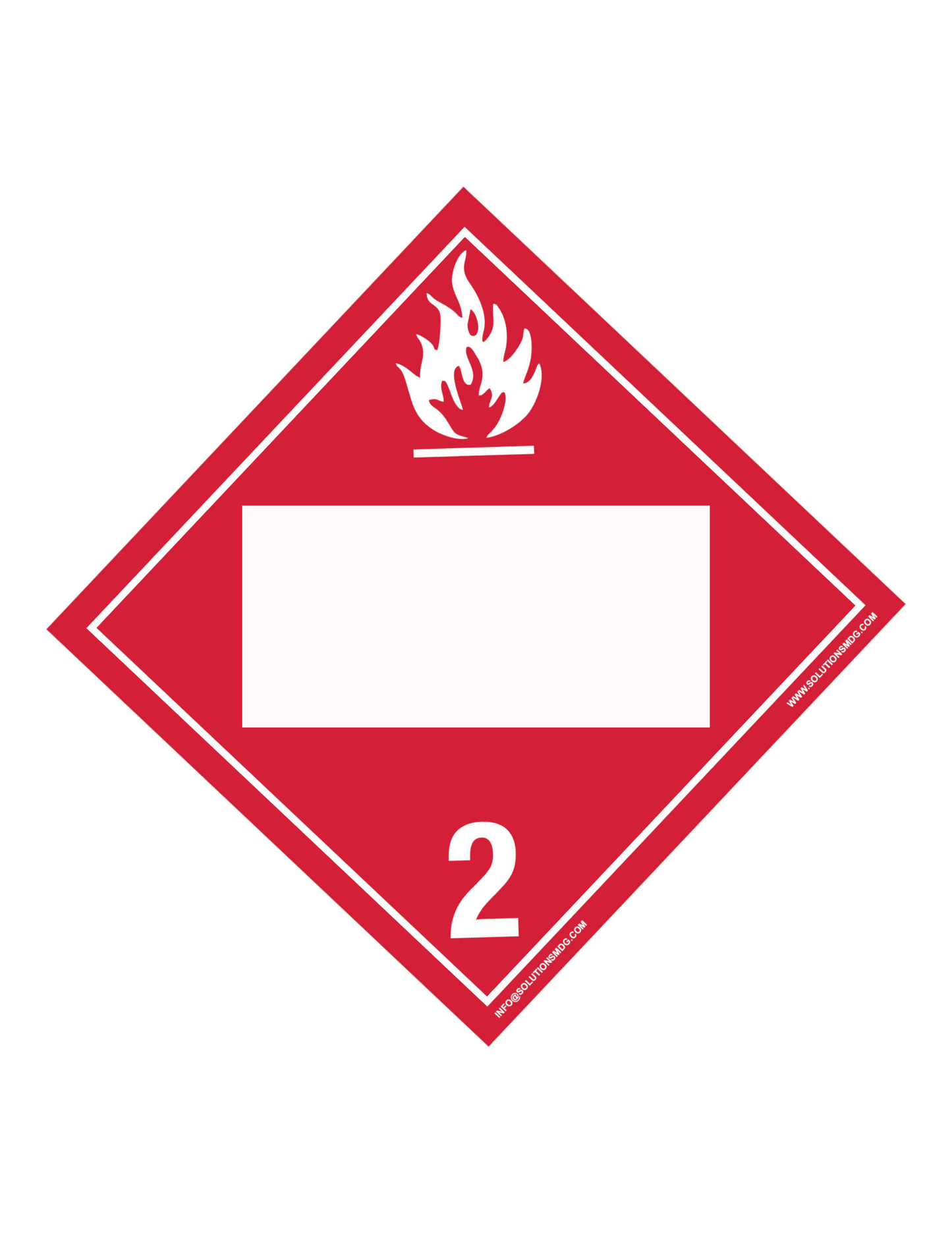 pancarte TMD, carton, classe 2.1 gaz inflammable, 10.75" x 10.75"