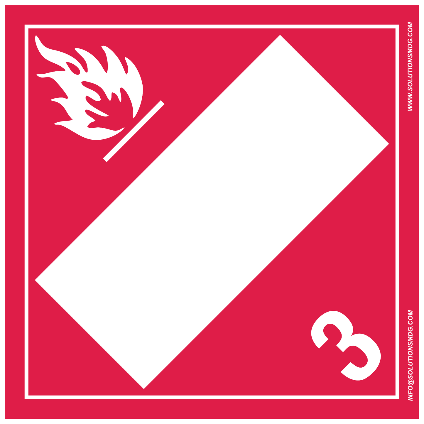 pancarte TMD,  classe 3 liquide inflammable, 10.75" x 10.75"