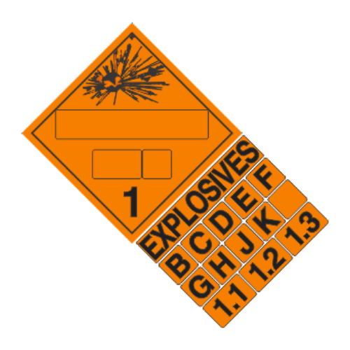 Plaque TMD | Classe 1.1 | Explosives, 10.75" x 10.75"