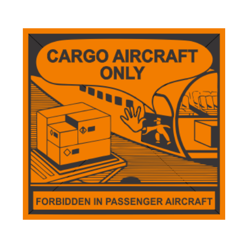 Étiquette TMDs | Avions cargo uniquement | Interdit aux avions de passagers