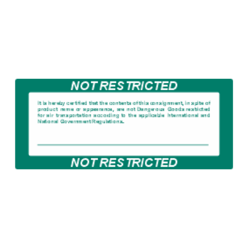 Étiquette TMD | Sans restriction/not restricted | Vinyle