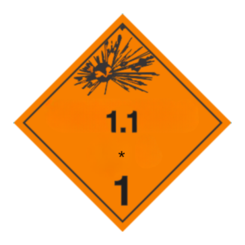 Plaque TMD | Classe 1.1 | Explosives, standard vierge